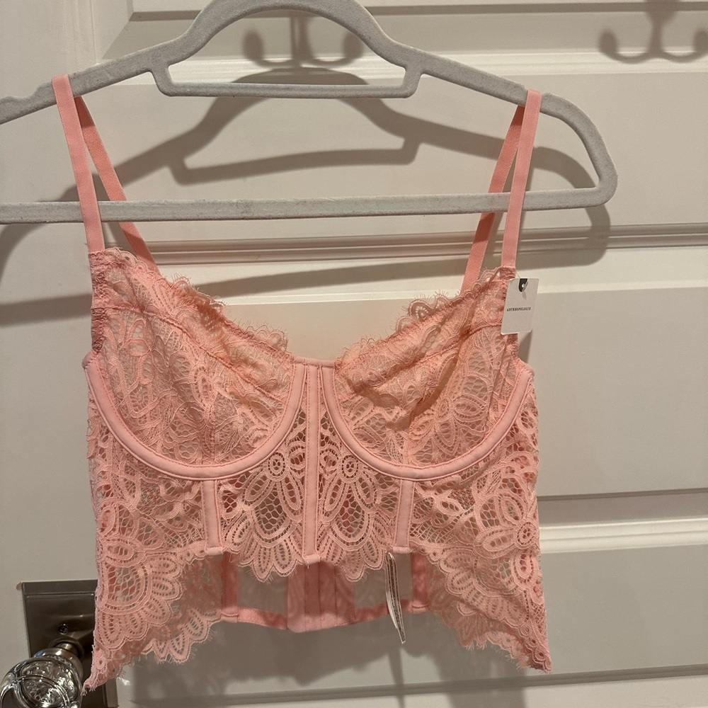 baby pink lace corset